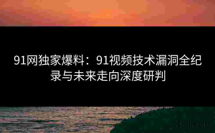 91网独家爆料：91视频技术漏洞全纪录与未来走向深度研判