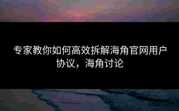 专家教你如何高效拆解海角官网用户协议，海角讨论