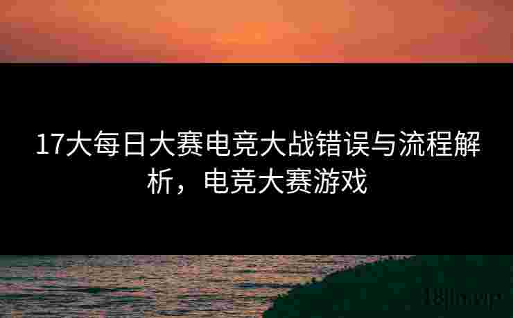 17大每日大赛电竞大战错误与流程解析，电竞大赛游戏