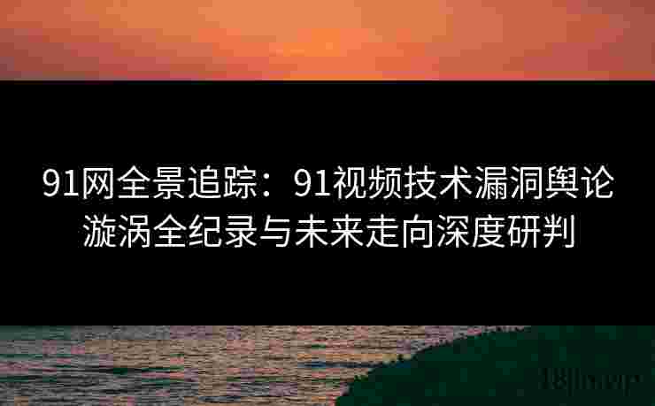 91网全景追踪：91视频技术漏洞舆论漩涡全纪录与未来走向深度研判