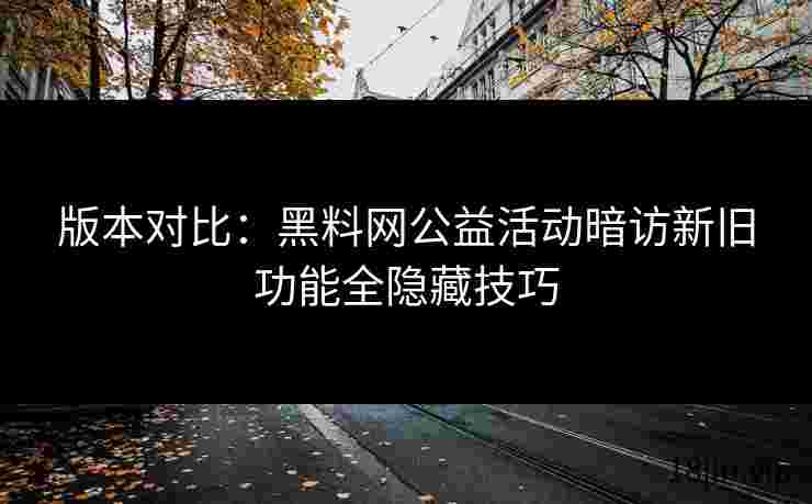 版本对比：黑料网公益活动暗访新旧功能全隐藏技巧
