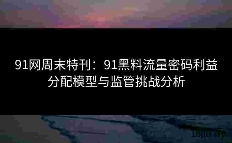 91网周末特刊：91黑料流量密码利益分配模型与监管挑战分析